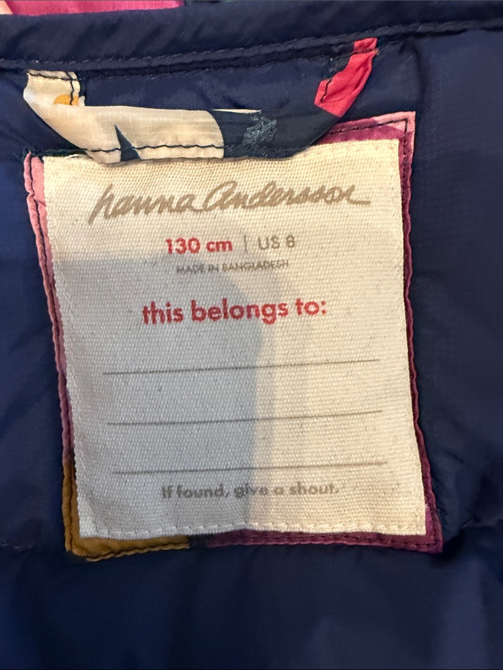 Hanna Andersson Navy Floral Puffer Vest with Pink & Yellow Blooms - Picture 3 of 7